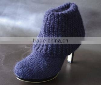 Knit Boots Silk Mohair Short Boots