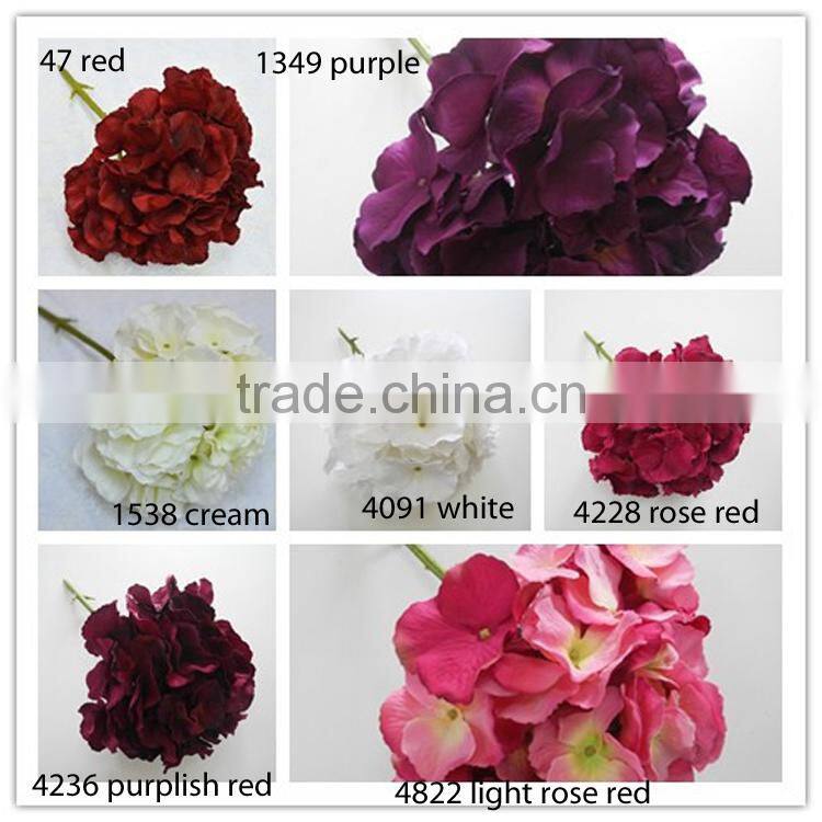 big hydrangea silk flower heads indoor wedding decoration low moq