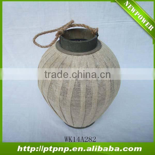 Cheap Mini handmade wood candle lantern for garden