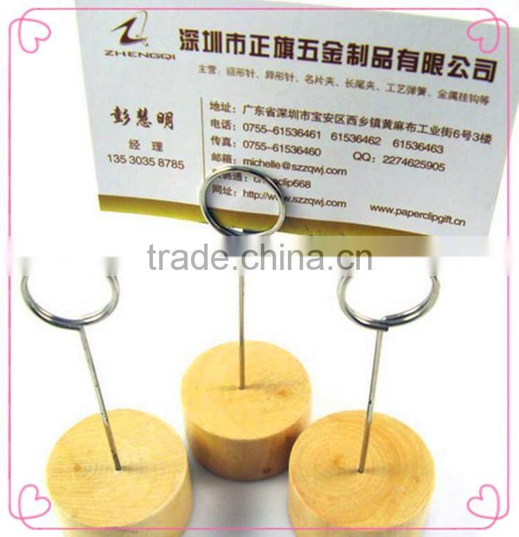 Personalized Various Shapes Round Wooden Base Memo Card Clips