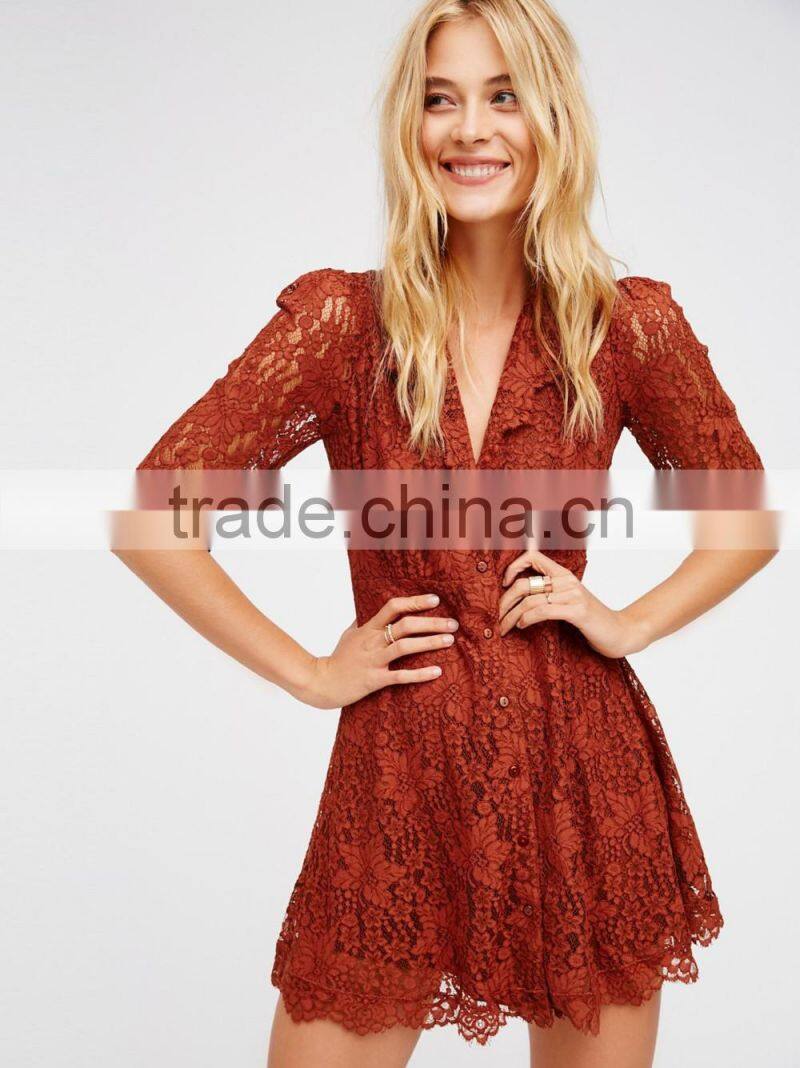 Hot Selling short white lace dress Wholesale from Factory supply