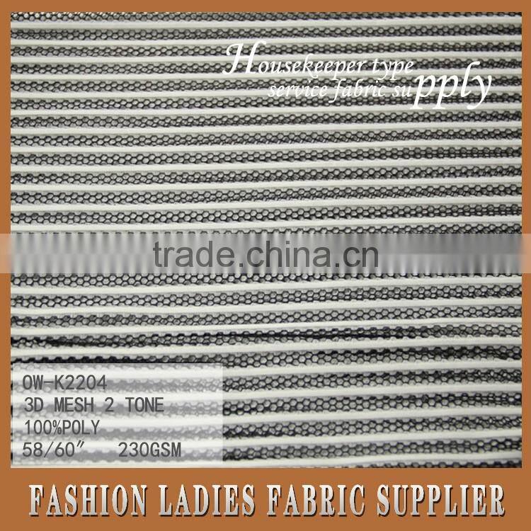 new popular high quality 100 percent polyester knit mesh embroidery two tones fabric