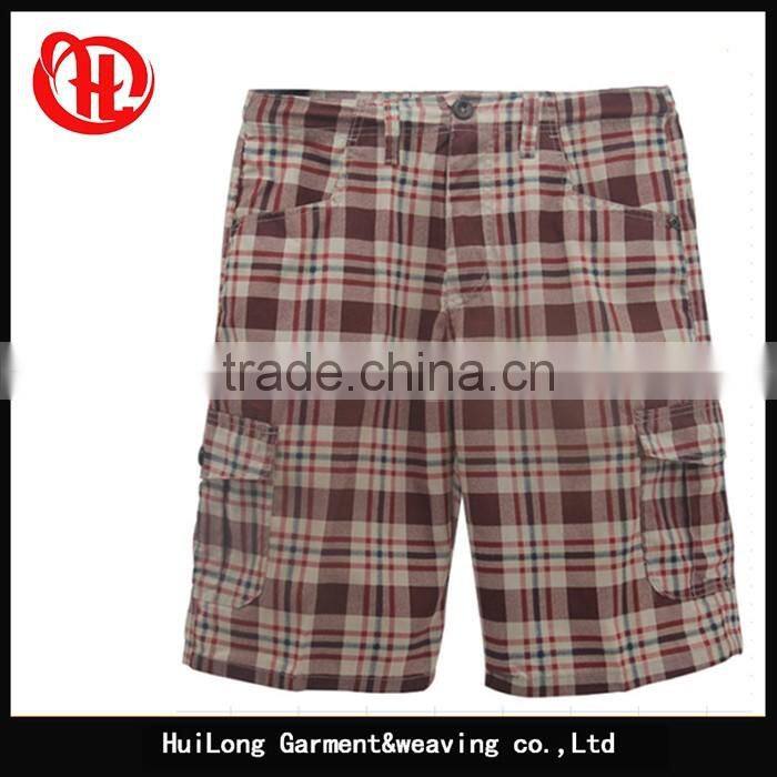 men's cheap short pants stocklots plaid printed shorts