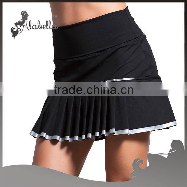 Polyester/spandex black gym skirt flip skirt