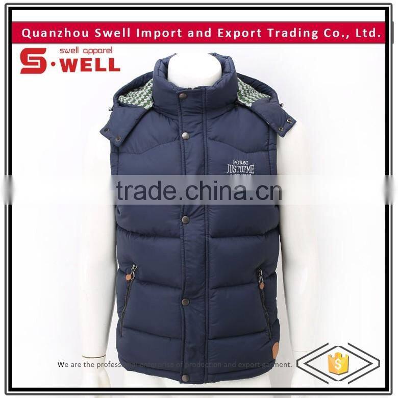 2016 wholesale winter name brand custom winter men down vest