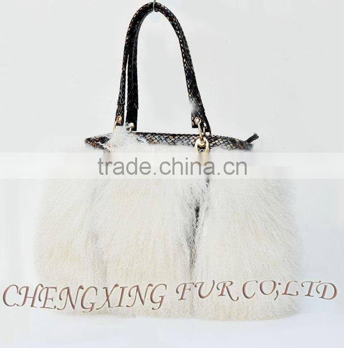 CX-H-47B Mongolian Lamb Fur Ladies Handbag New Products