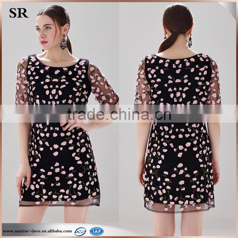 high quality new fashion ladies casual lace dress design