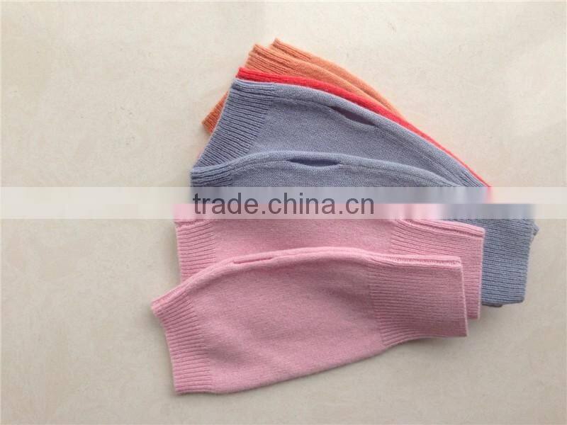 Factory direct wholesale winter women cashmere flat kintting pattern fingerless knit gloves