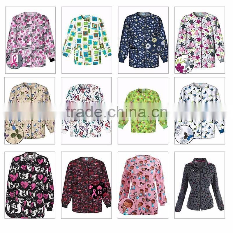 Wholesale Custom Printing Medical/Hospital Scrubs Jackets Top