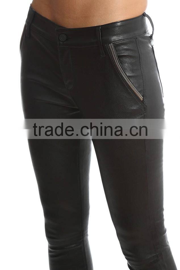 2016 fashion women leather pants,lady leather pants,custom leather pants