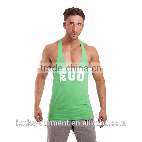 wholesale 100% cotton gym stringer mens bodybuilding tank top