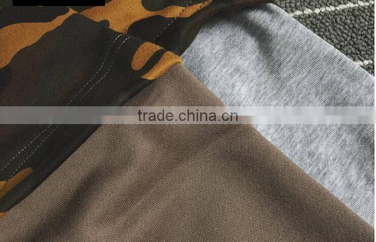2017 Hip Hop Clothing 100% cotton Hoodie Fake Two Piece Camo T-shirt