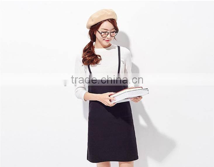 Female black thin buttock braces skirt with elastic bag
