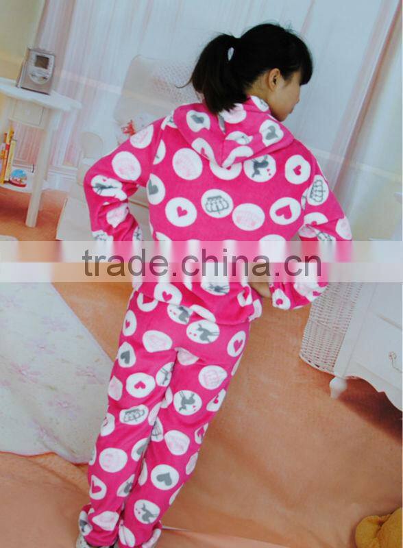 girls' lovely polyester coral fleece pajama