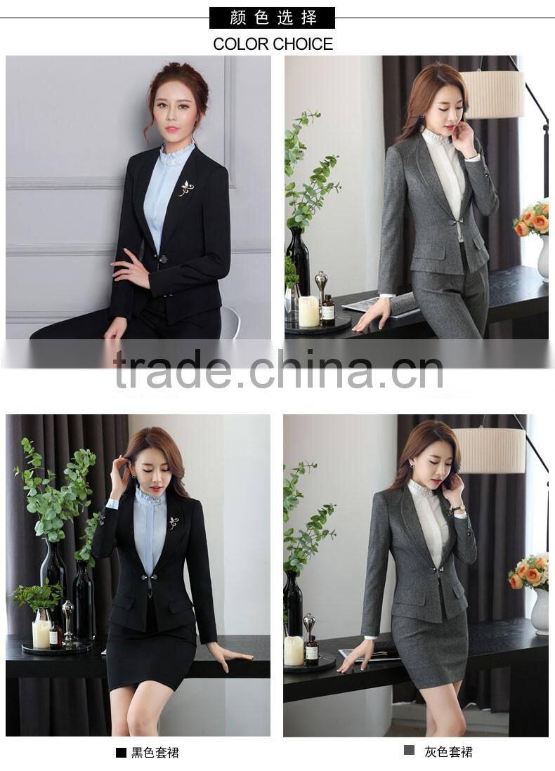 Black Grey Color Office Uniform Designs and Pictures Elegant Lady Office Uniform for Women