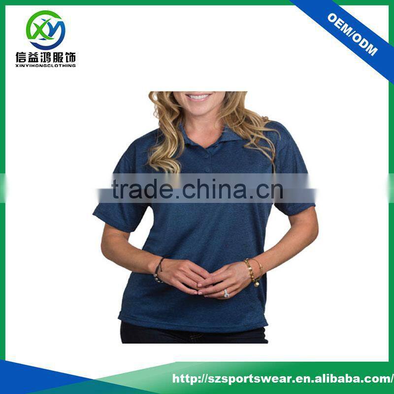 Popular style polyester spandex blend quick dry golf polo shirts ladies