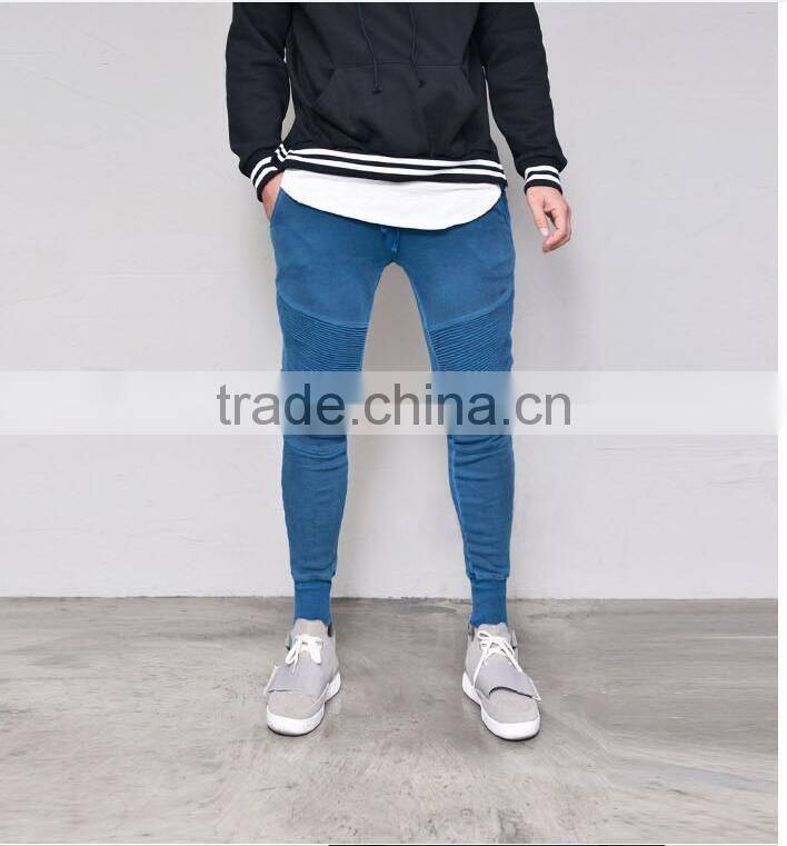 Mens Stone Wash Slim Navy Jogger-Sweatpants