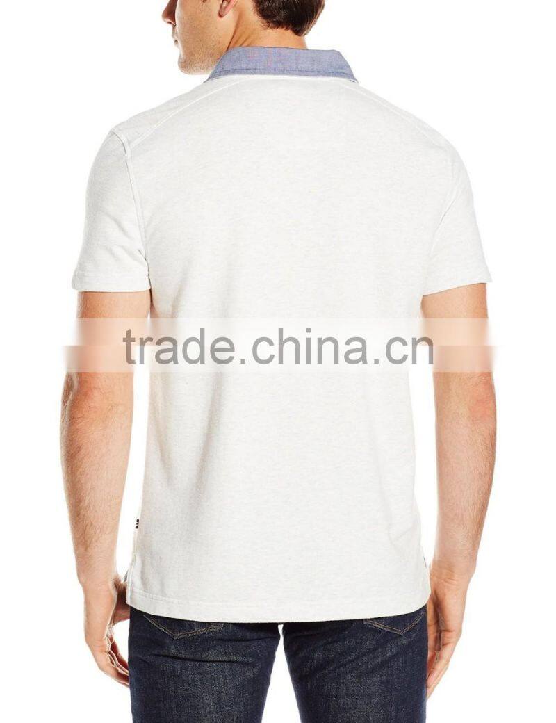 2016 cheap high quality hot sale oxford collar short sleeve contrast color mens polo shirts