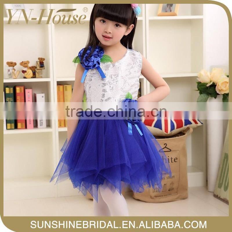 the most beautiful sleeveless appliqued short front & long back flower girl dress