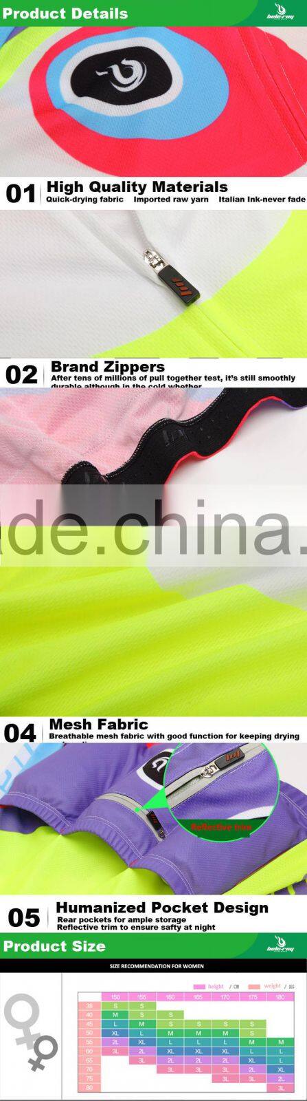 BEROY Compression Full Zipper Anti UV Cycling Clothing, Custom Short Sleeve Bike Clothing Bicycle Jersey Tops