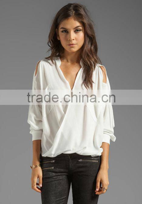 twist wrap front blouse