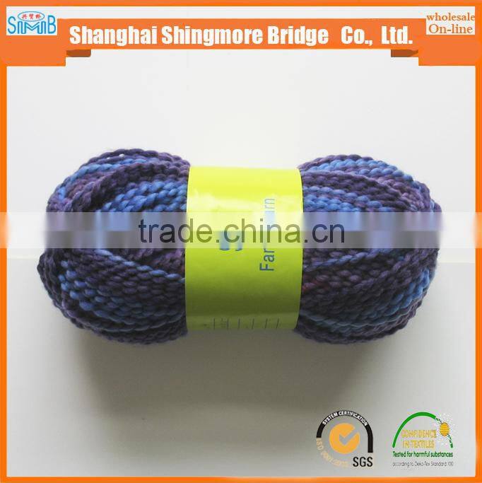 Shopping knitting yarns china producer cheapest wholesale oeko tex hand knitting scarf yarn high tenacity polyester ripple yarn