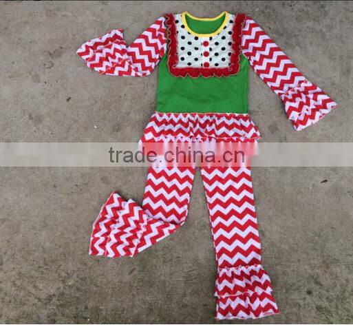 2016 Baby Halloween Costume Wholesale Clothing,Long Sleeve polka-dot pants capri set,cotton design