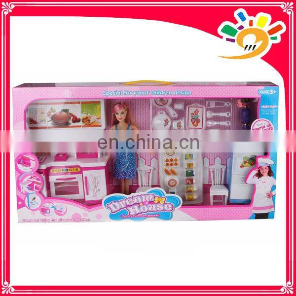 New design doll,beautiful girl doll with tableware set toy
