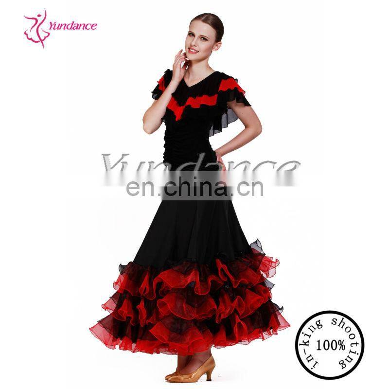 AB033 Black and red Puffy Show Dance Wear, Modern Dance Wear