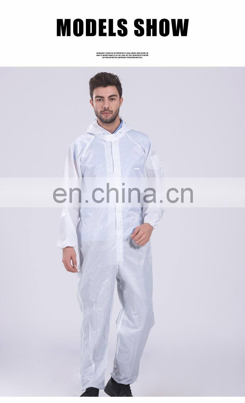 Custom Logo Polyester One-Piece Dust-proof Work Uniform Painted Work Coverall with Hat