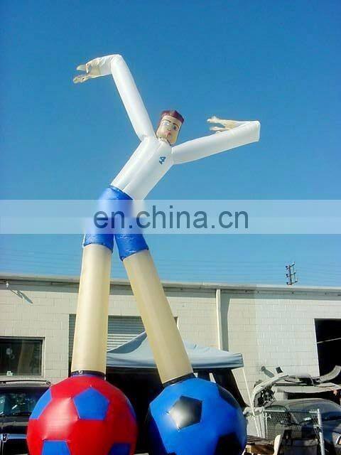 Huge waving air dancer with football legs/ white moving inflatable air dancer for display