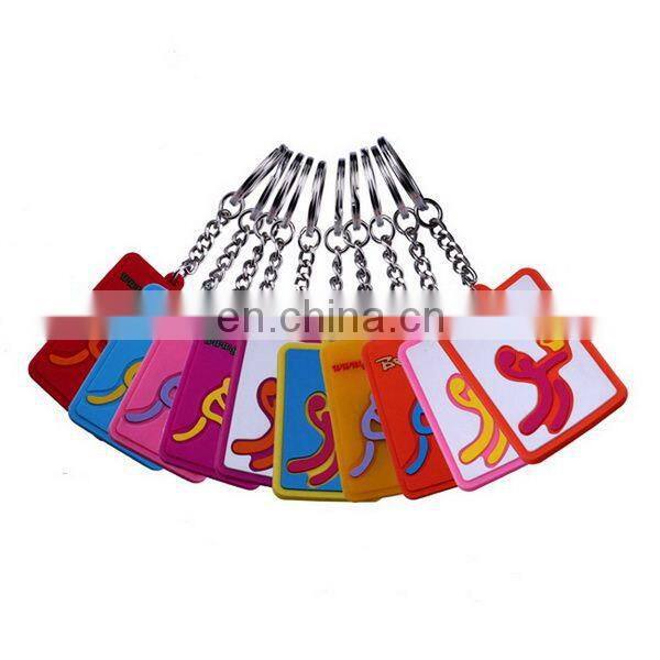 cute nice promotional car shape silicone keyring with logo keychains