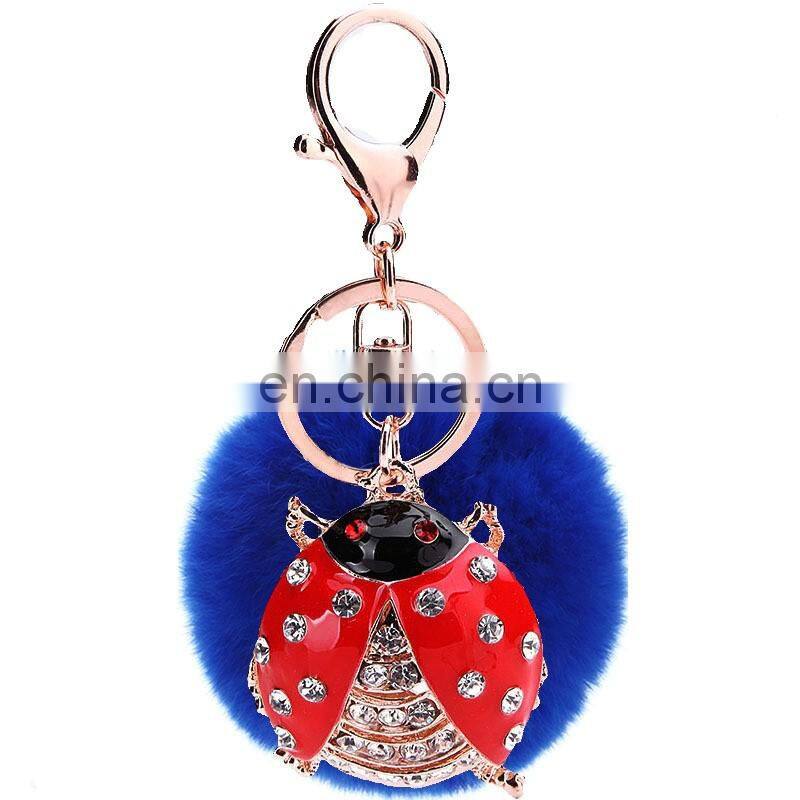 Rabbit fur ball key chain beetle bag pendant car accessories
