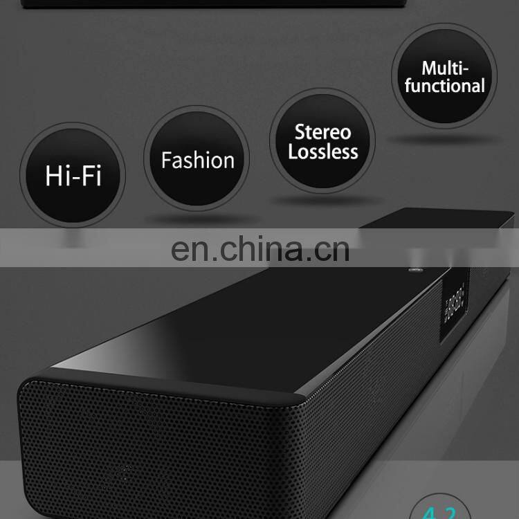 Multi function high quality sound led display alarm clock qi wireless charger bluetooth speaker match with smart device speakers