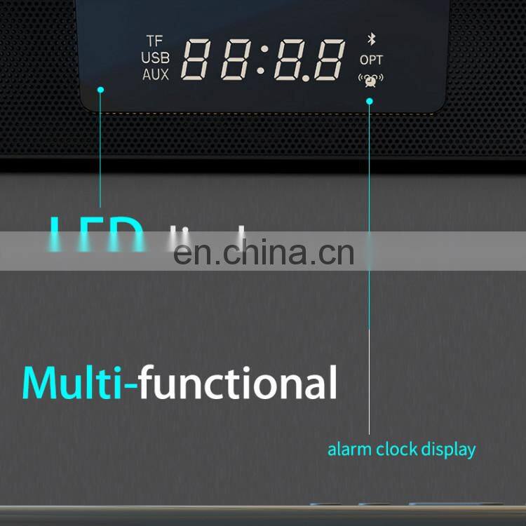 Multi function high quality sound led display alarm clock qi wireless charger bluetooth speaker match with smart device speakers