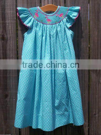 children Brown corduroy Smocked Romper baby winter clothing