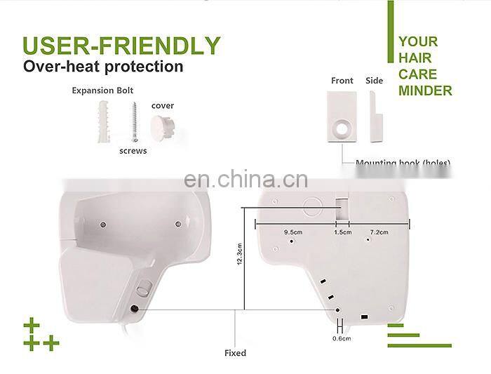 Honeyson hotel bathroom design 1200W hair dryer wall mounted