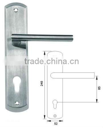 Solid Stainless Steel Door Lock Lever Handle with Plate