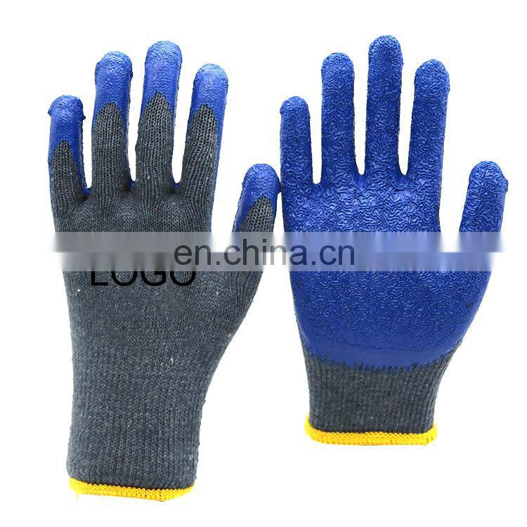 Cheap 13 Gauge Knitted Orange Nylon Coated Black Latex on Palm Gloves