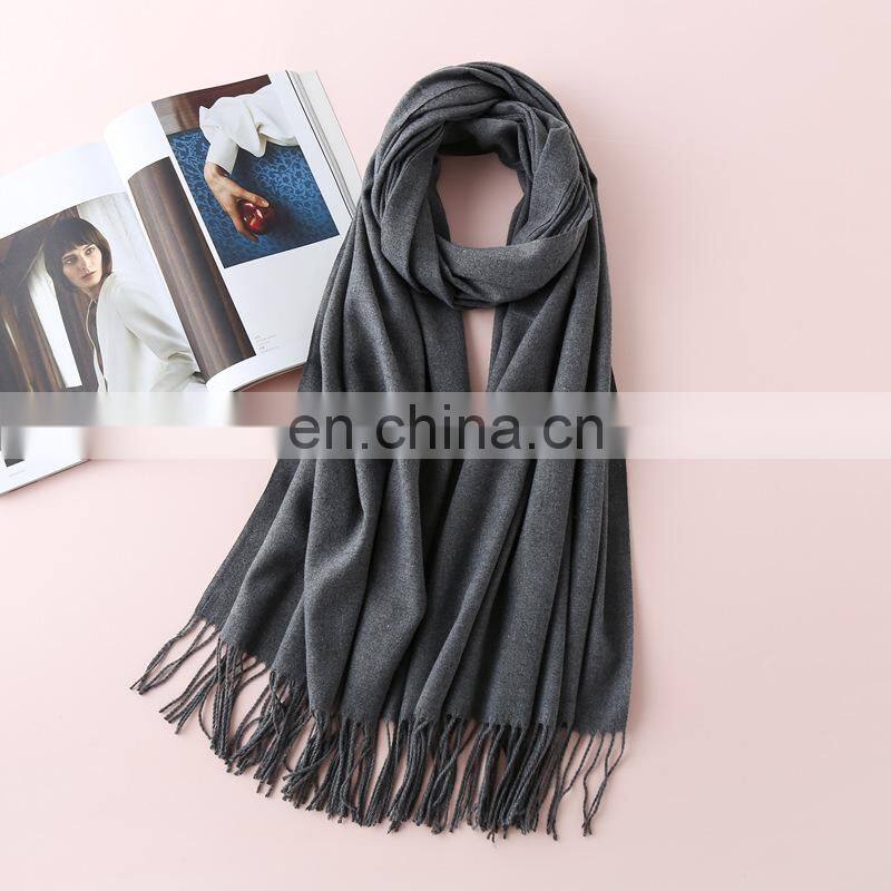 Autumn and winter new solid color cashmere scarf women thickened warm bib shawl gift scarf