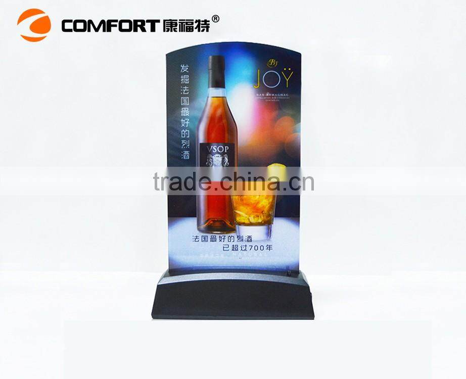 Bar LED light menu holder table tent display
