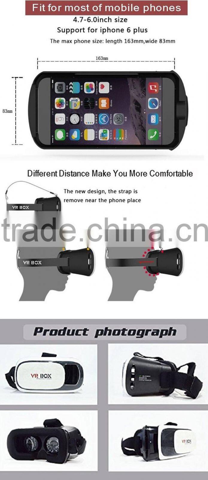 Newest high technology vr box 2nd Generation Distance Adjustable VR Box 3D Glasses