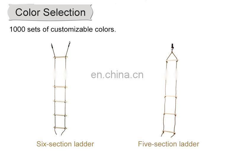 High Quality Kids Swing Set Accessories Wooden Climbing Rope Swing Ladder