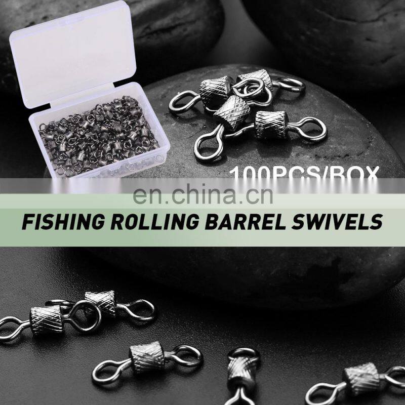 JOHNCOO Swivels Fishing Sanp Stock Fast Delivery Fishing Accessaries Freshwater Saltwater Fishing Rolling Barrrel Swivel Sets