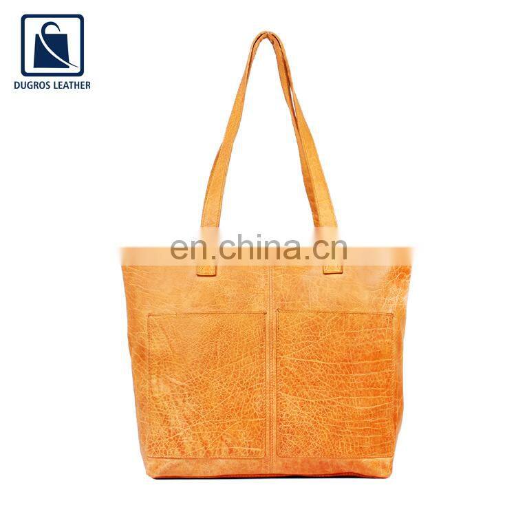 Anthracite Fittings Unique Pattern Wholesale Cotton Lining Material Women Genuine Leather Shopper Bag