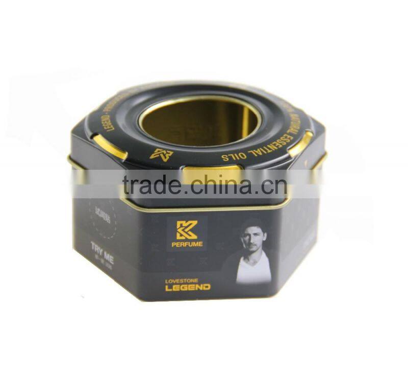perfume custom tin box with clear window