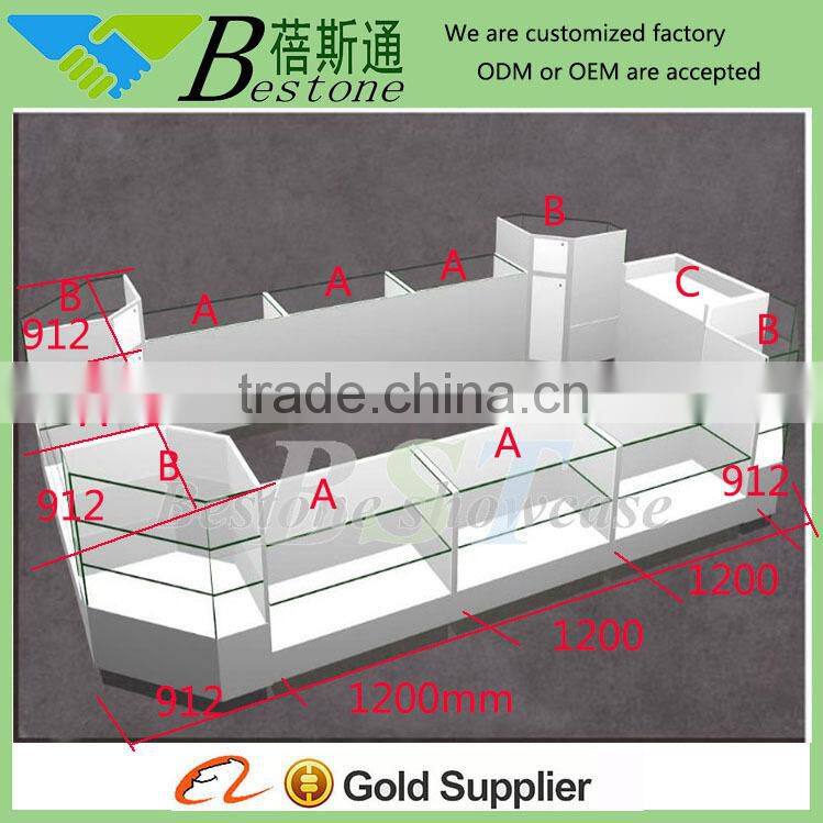 full enlocsed showroom interior design,glass showcase cell phone kiosk