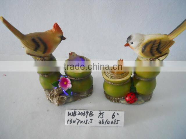 Polyresin Solar powered Bird Figurine Lawn Light & Garden Decoration