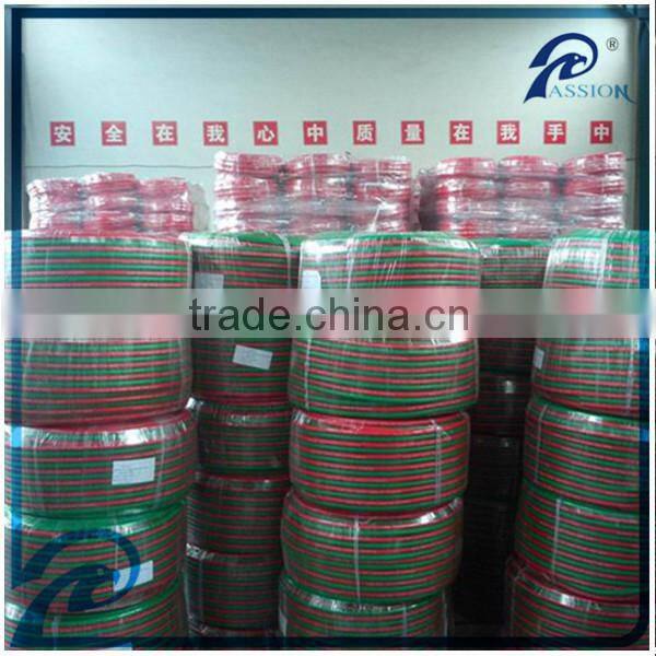 Braided synthetic polyester thread reinforced oxygen acetylene twin hose for gas soldering