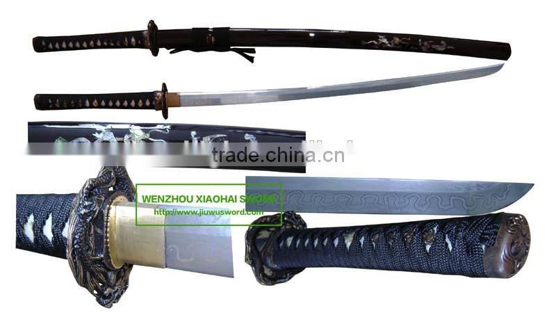 high quality damascus steel high carbon steel dragon handmade katana samurai sword HK065